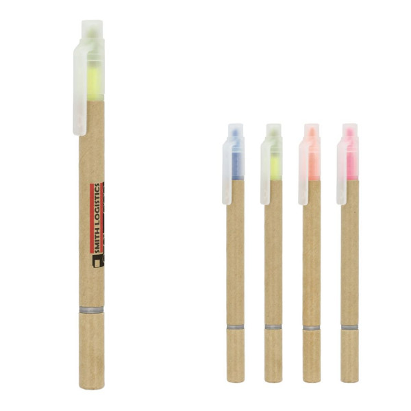 Papieren tekstmarker balpen