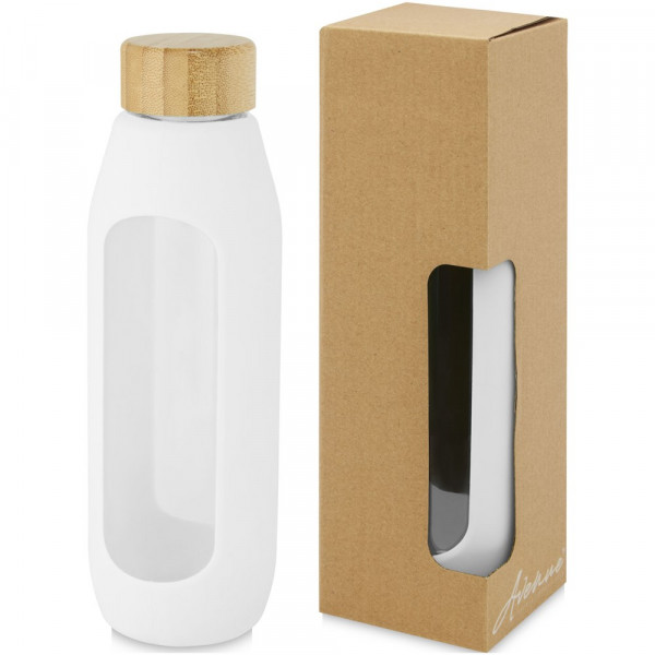 Tidan fles van 600 ml in borosilicaatglas met siliconen grip