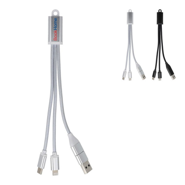 2-in-1 Oplaadkabel USB-A/C naar USB-C & Lightning Aluminium